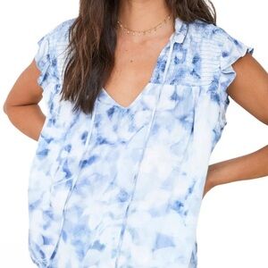 NWT Anthropologie flowy blue blouse